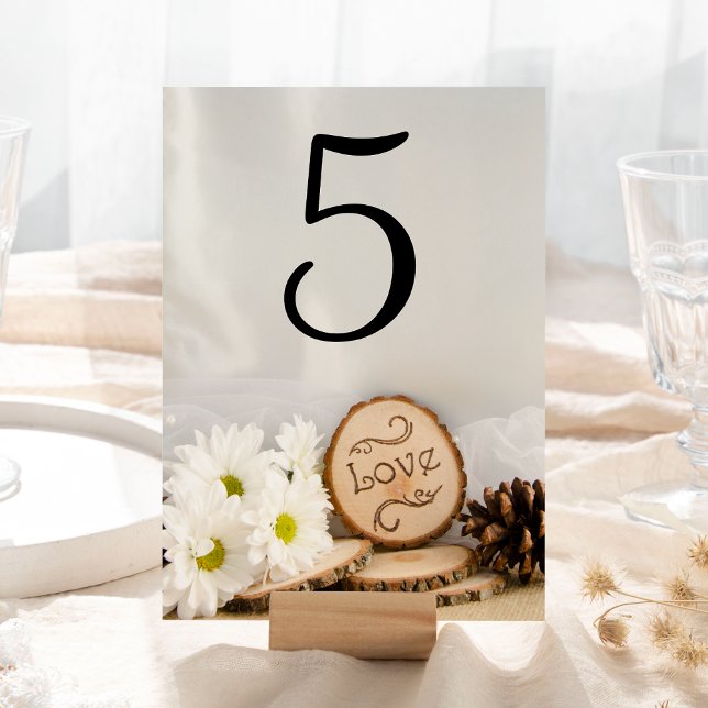 De Table Chiffres Rustiques Blancs Mariage Woodland Numéro  (Créateur téléchargé)