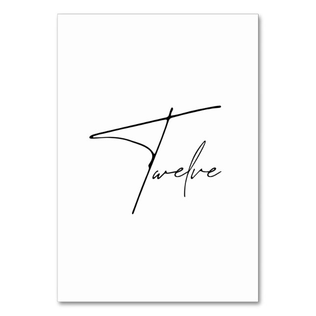 De Table Élégant Mariage calligraphique Tableau 12 Numéro d (Par défaut)