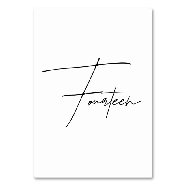 De Table Élégant Mariage calligraphique Tableau 14 Numéro d (Par défaut)