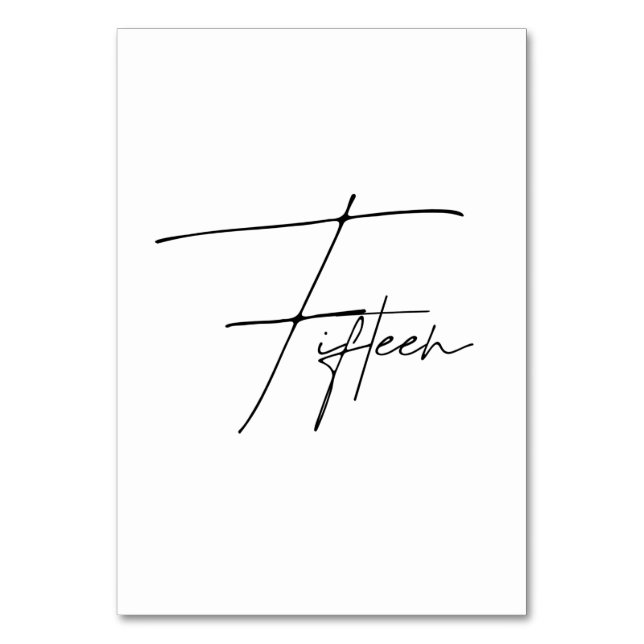 De Table Élégant Mariage calligraphique Tableau 15 Numéro d (Par défaut)