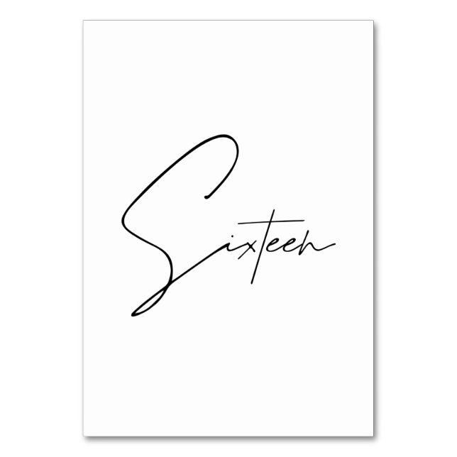 De Table Élégant Mariage calligraphique Tableau 16 Numéro d (Par défaut)