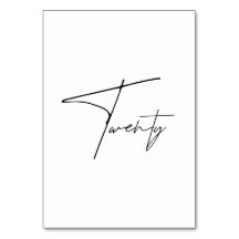 Élégant Mariage calligraphique Tableau 20 Numéro d