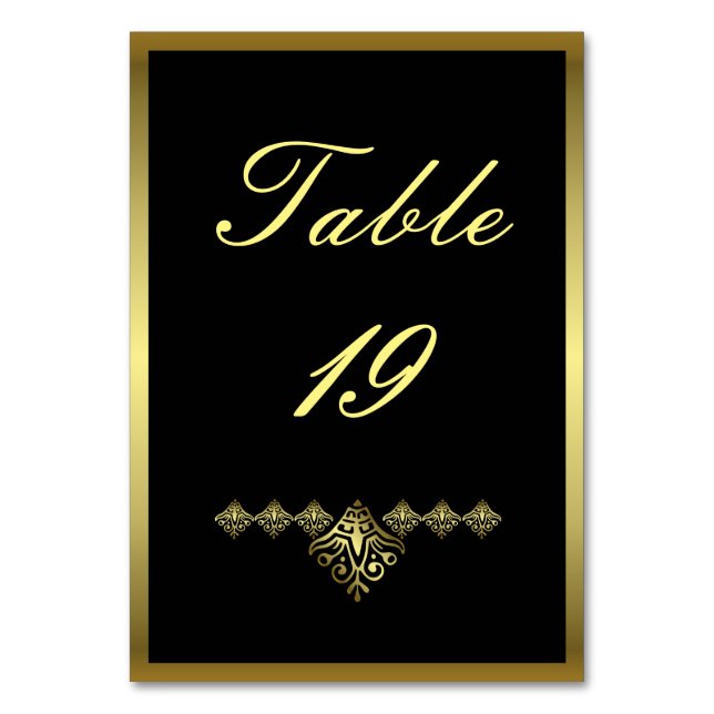 De Table Élégant Mariage noir et or numéro 19 (Par défaut)