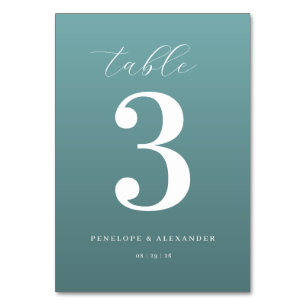 De Table Élégant Numéro Trois Sarcelle