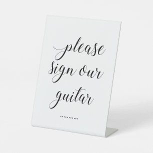 De Table Élégant S'Il Vous Plaît Signe Notre Mariage Guitar