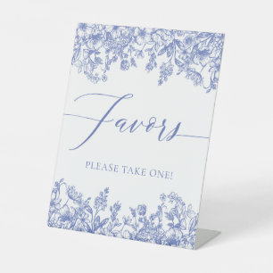 De Table Élégant Vintage Victorien Bleu Fleur Faveur Signe