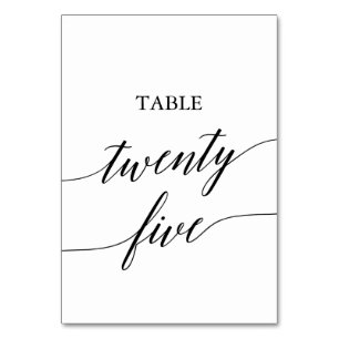 De Table Élégante calligraphie noire Tableau Numéro Vingt-c