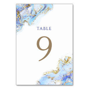 De Table encre bleue d'aquarelle Tableau Numéro 9