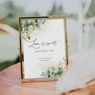 De Table Eucalyptus Vert Floral L'amour est doux signe