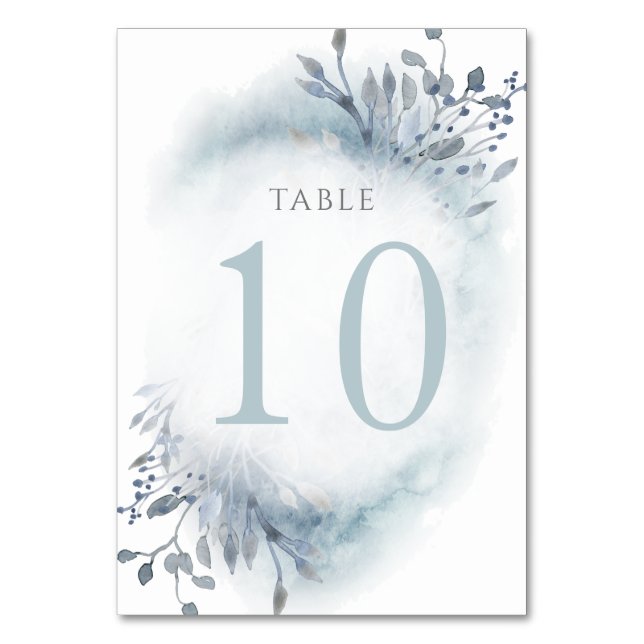 De Table fleurs d'aquarelle bleu poussiéreux Tableau Numéro (Par défaut)