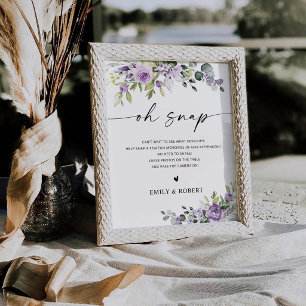 De Table Fleurs Violettes Romantiques Signe "Oh Snap" pour 