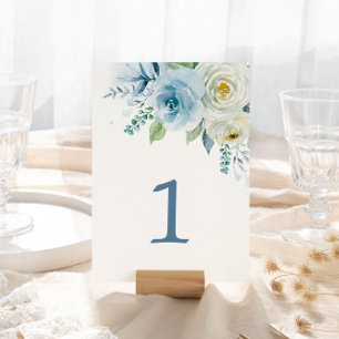De Table Floral bleu poussiéreux Tableau 1 Mariage Numéro d