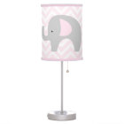 Lampe à éléphant rose Chevron / Ajustement rose