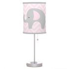 Lampe d'éléphant Chevron rose / Ajustement gris
