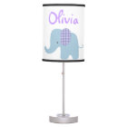 Lampe éléphante violette et bleue pour bébé