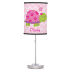 Lampe personnalisée rose Tortue mignonne pour les