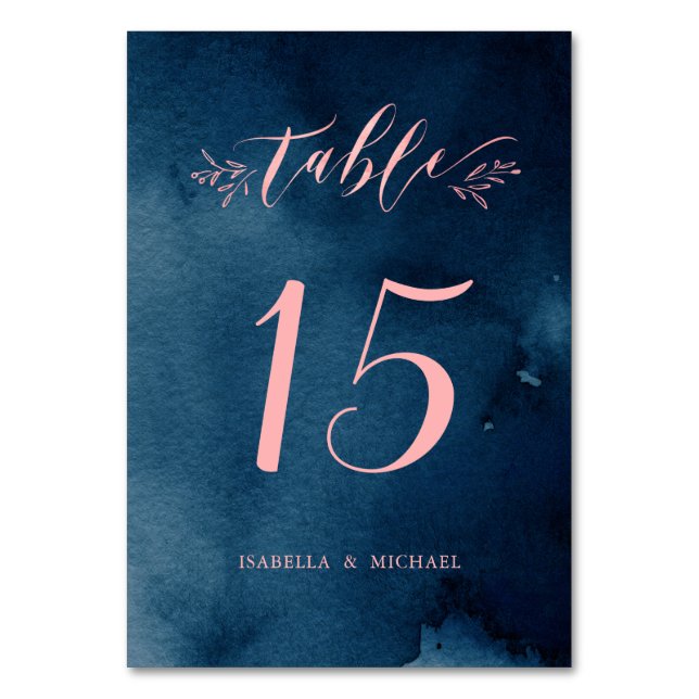 De Table Marine blush calligraphie mariage rustique numéro  (Par défaut)