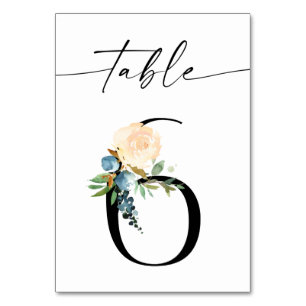 De Table Marine, Dusty Blue & Pink Floral Tableau Numéro 6