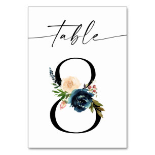 De Table Marine, Dusty Blue & Pink Floral Tableau Numéro 8