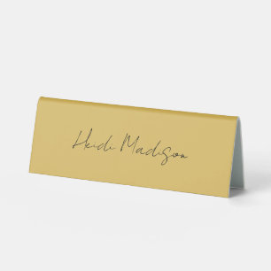 De Table Moderne Elégant Plaque Simple Couleur Or Calligrap