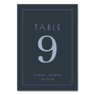 De Table Numéro Minimaliste Navy Élégant