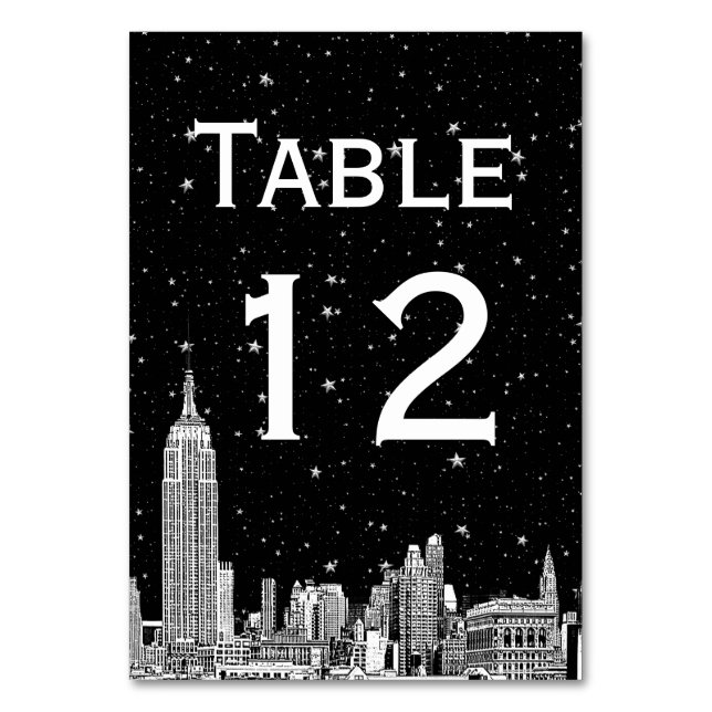 De Table NYC Skyline Etched Starry do-it-yourself BG Numéro (Dos)