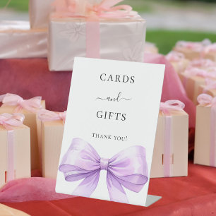 De Table Ruban lavande cartes cadeaux signe