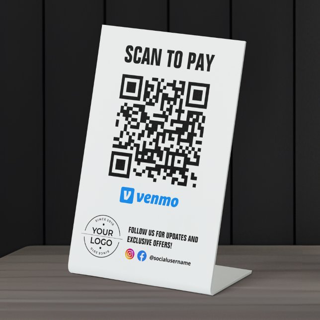 De Table Scanner pour payer le code QR signe Venmo (Créateur téléchargé)