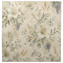 Serviettes en tissu floral héritage - Botanique aq