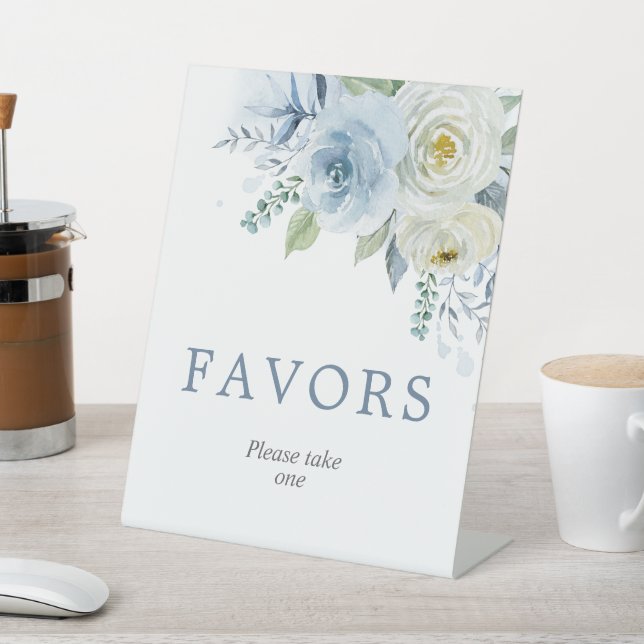 De Table Signe bleu Dusty Rose Floral Douche Faveurs (In SItu)