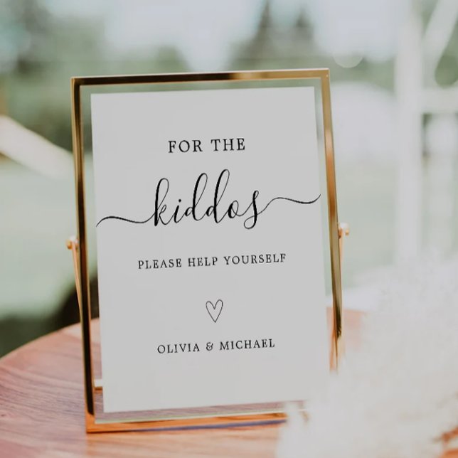 De Table Signe d'activité Mariage pour enfants - Pour les e (Kids Wedding Activity Sign – For the Kiddos)