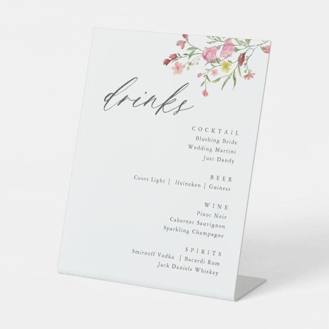 DE TABLE SIGNE DES BOISSONS MARIAGES FLEUR SAUVAGE (Recto)