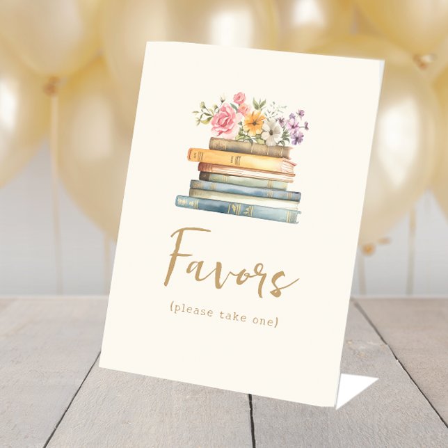 De Table Signe des favoris du thème du livre (Book Theme Favors Sign by Painted Paperie
)