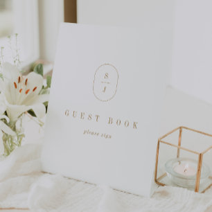 De Table SIGNE DU LIVRE D'HÔTE SHYLAH Gold Boho Mariage géo