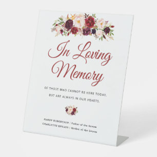 De Table signe du mémorial mariage à fleurs rousses