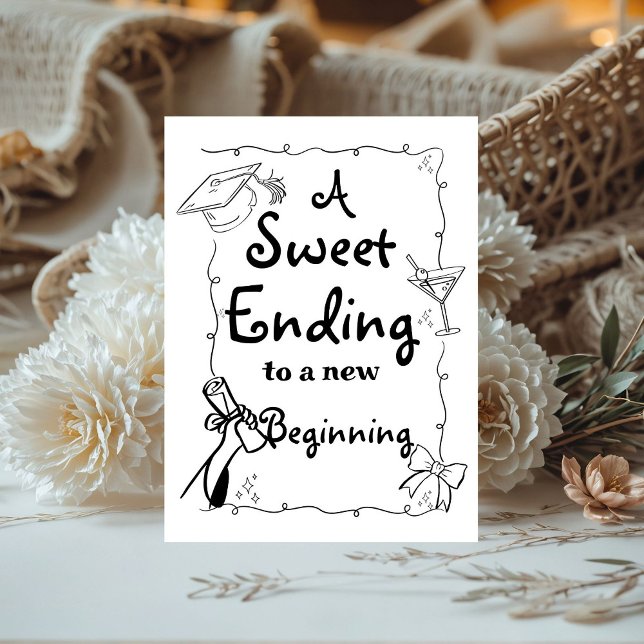 De Table Style Doodles Main Drawn Graduation favorise signe (Créateur téléchargé)