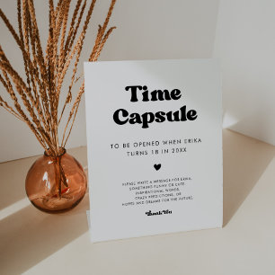 De Table Stylish rétro Time capsule 1er Anniversaire signe