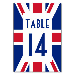 De Table Union Jack avec numéro bleu