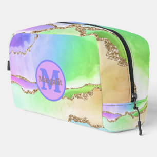 De Toilette Trousse Dop Holographique Arc-en-Ciel en Agate Pas