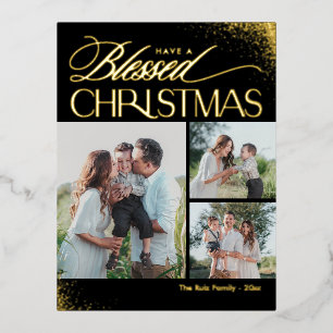 De Vacances En Aluminium Blessé Noël FOIL Carte postale Fêtes Religieuses
