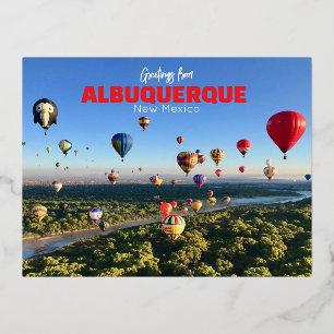 De Vacances En Aluminium Carte postale Albuquerque Nouveau-Mexique Ballons 