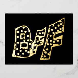 De Vacances En Aluminium Carte postale BFF Friendship Dots Gold Foil