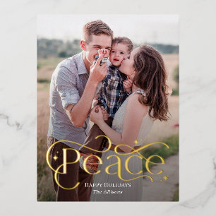 De Vacances En Aluminium Carte postale classique Peace Foil Photo Holiday