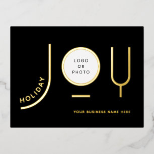 De Vacances En Aluminium Carte postale minimaliste Black Business Foil