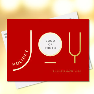 De Vacances En Aluminium Carte postale moderne Red Business Gold Foil