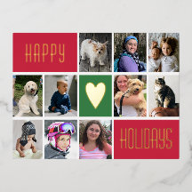 Carte postale personnalisée Joyeuses Fêtes avec 10