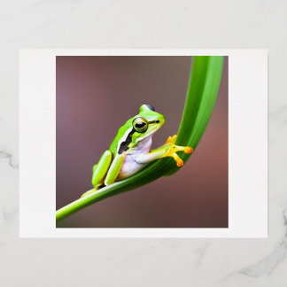 De Vacances En Aluminium grenouille sur carte postale