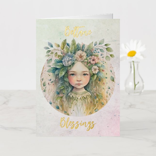 De Vacances Métallisée Carte Beltane Foil (Petite fleur)