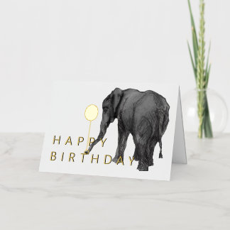 De Vacances Métallisée Carte d'anniversaire éléphant 5 X 7