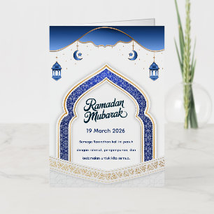 De Vacances Métallisée Carte Eid Mubarak avec Masjid